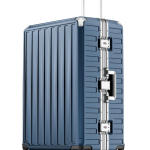 Checked Suitcase with Spinner Wheels, 8010S Aluminum Frame Zipperless Polycarbonate Hard Shell Suitcase (28 Inch)