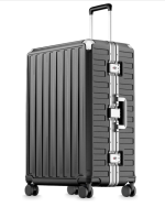 Checked Suitcase with Spinner Wheels, 8010S Aluminum Frame Zipperless Polycarbonate Hard Shell Suitcase (28 Inch) - Image 2